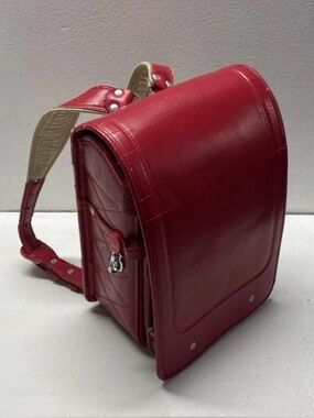 RARE back to school Vintage RARA Randoseru Japanese Red Leather Backpack